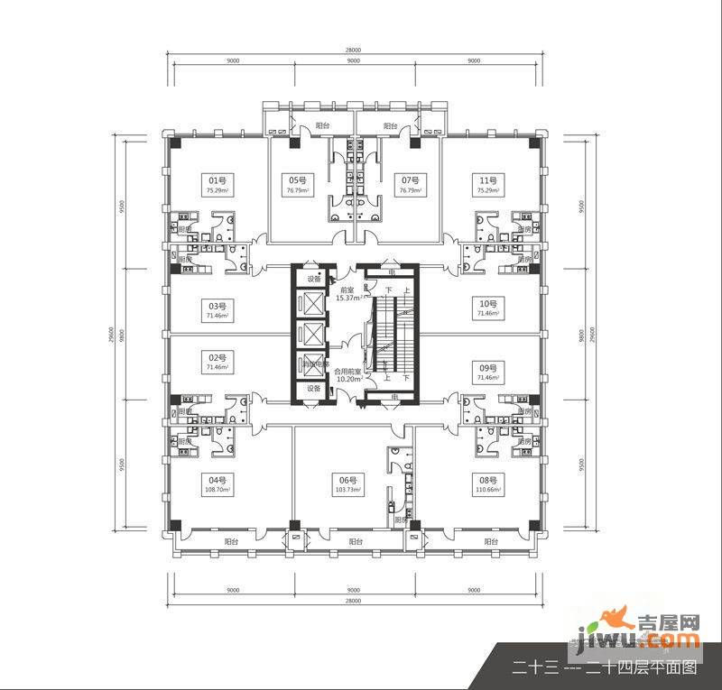 第1栋普通住宅913.1㎡户型图