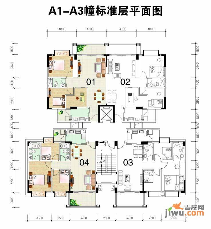 雅芙花园3室2厅1卫83.7㎡户型图