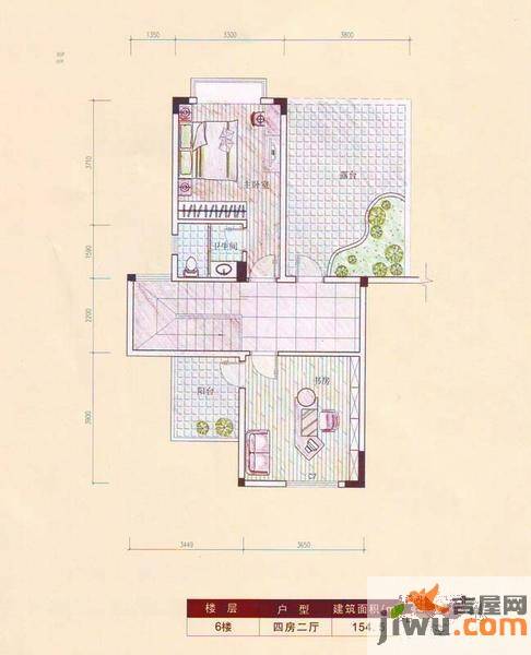 盈彩美地（住宅）4室2厅2卫154.5㎡户型图