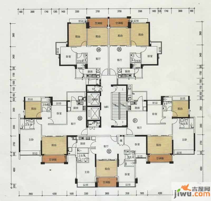 中颐海伦堡3室2厅2卫119㎡户型图