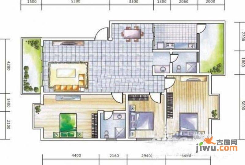 锦江国际普通住宅125.9㎡户型图