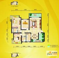 日月湖国际生态城3室2厅2卫128㎡户型图