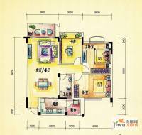 彰泰兰乔圣菲3室2厅1卫100㎡户型图