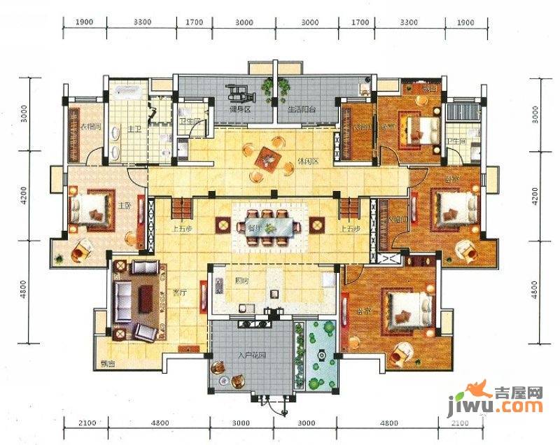 彰泰第六园4室3厅3卫247㎡户型图