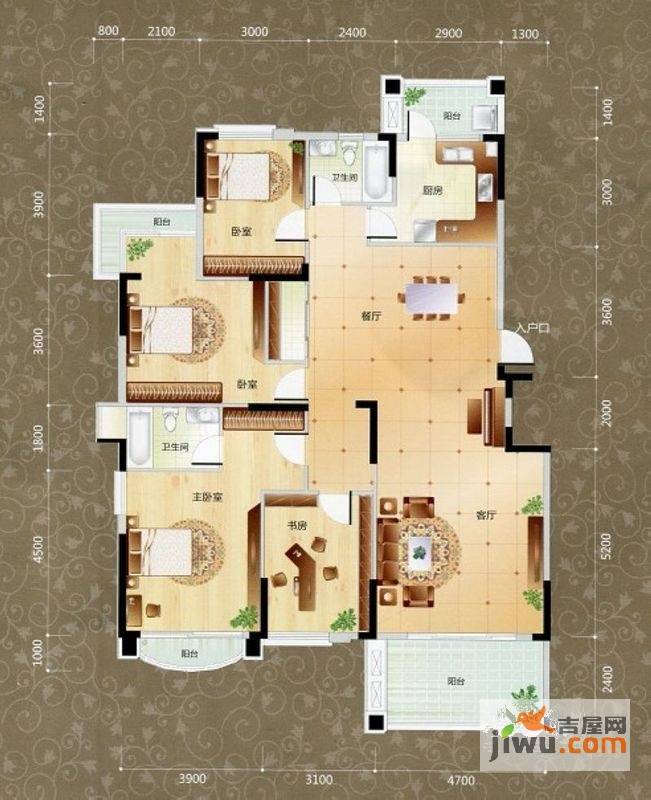 东晖国际公馆4室2厅2卫175.3㎡户型图