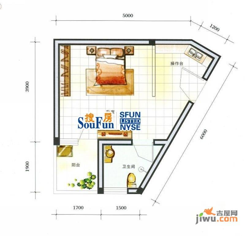 山水阳光城普通住宅31㎡户型图