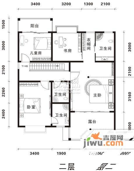 水印帝景4室1厅2卫196.2㎡户型图