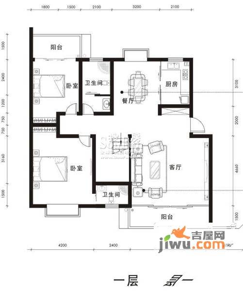 水印帝景4室2厅2卫230㎡户型图