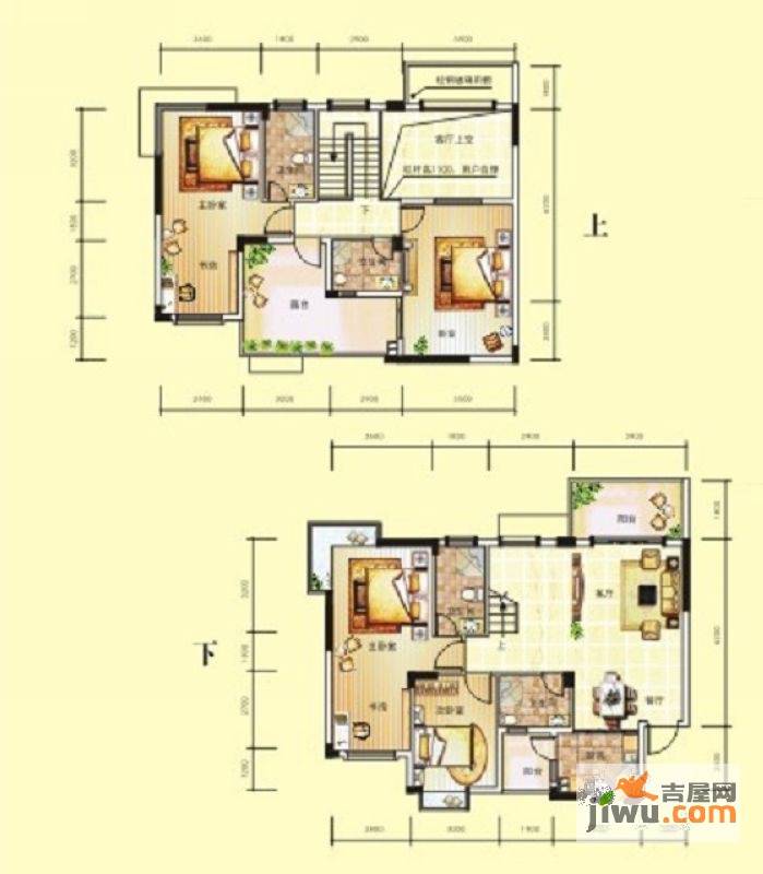 广源国际社区6室3厅4卫195.3㎡户型图