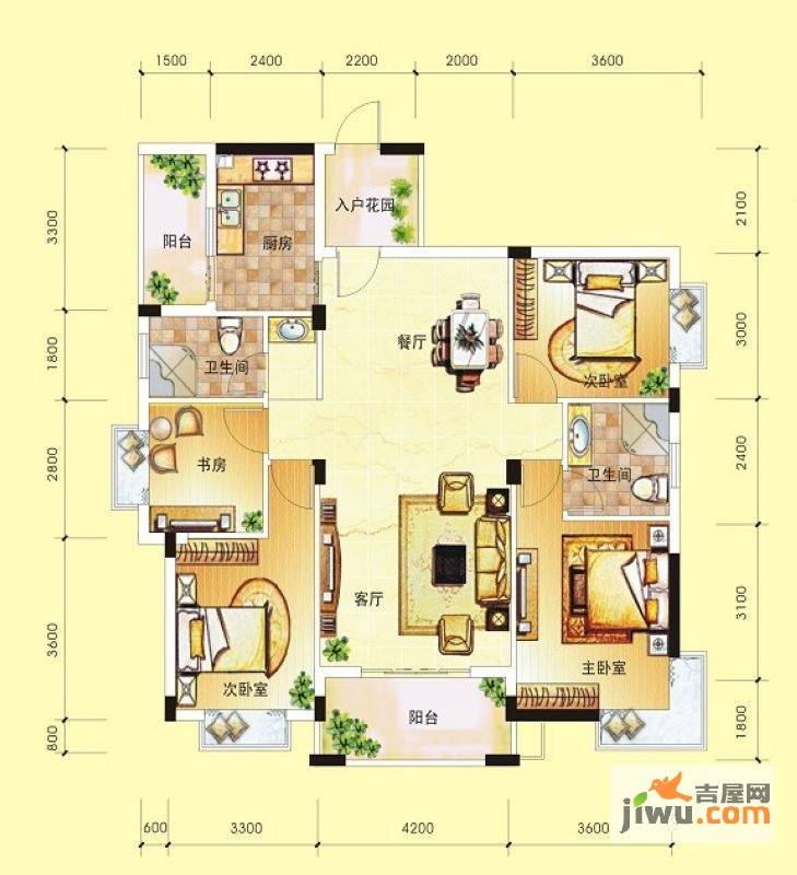 广源国际社区4室2厅2卫139.7㎡户型图