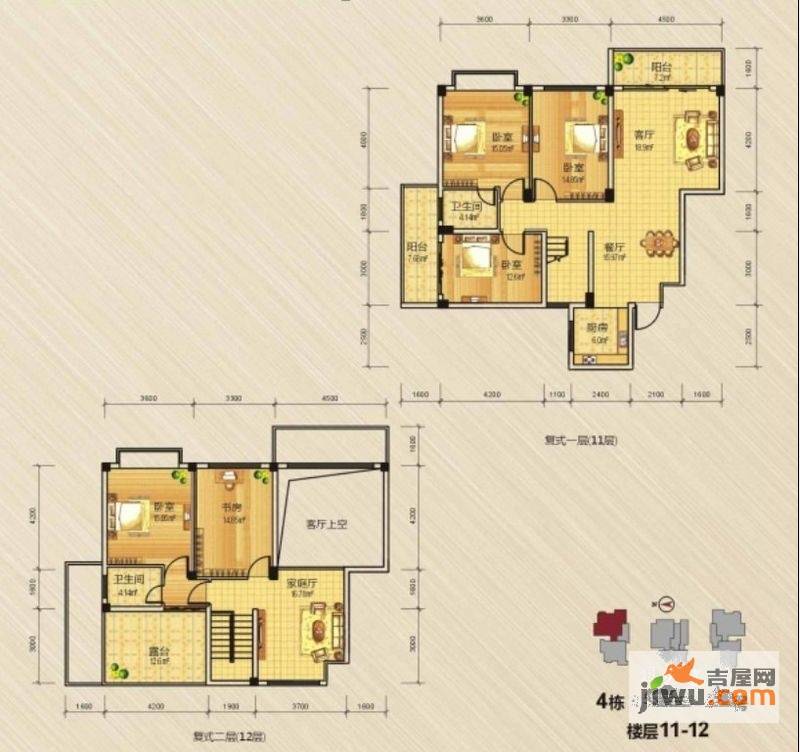 安厦尚城风景5室3厅2卫199.6㎡户型图