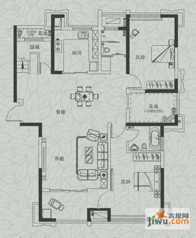 融侨观邸2室2厅1卫246.5㎡户型图