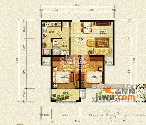 长安萨尔斯堡2室2厅0卫76㎡户型图