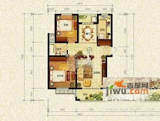 长安萨尔斯堡3室2厅2卫93㎡户型图