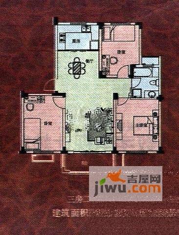 长安萨尔斯堡3室2厅1卫102.7㎡户型图