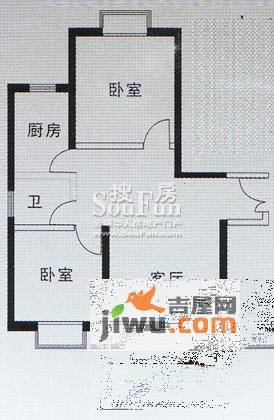 亚太嘉园2室1厅1卫95.1㎡户型图