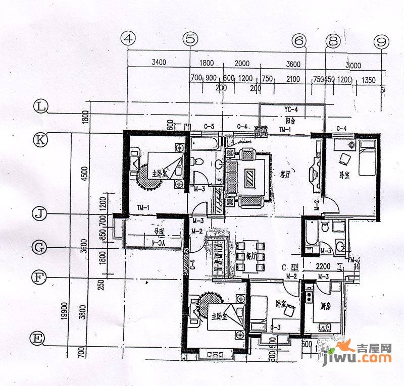 至诚首府4室2厅2卫176.1㎡户型图