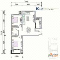 天水丽城2室2厅1卫102.6㎡户型图