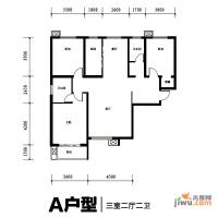 锦城3室2厅1卫139.4㎡户型图