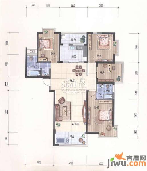 公园首府普通住宅355㎡户型图