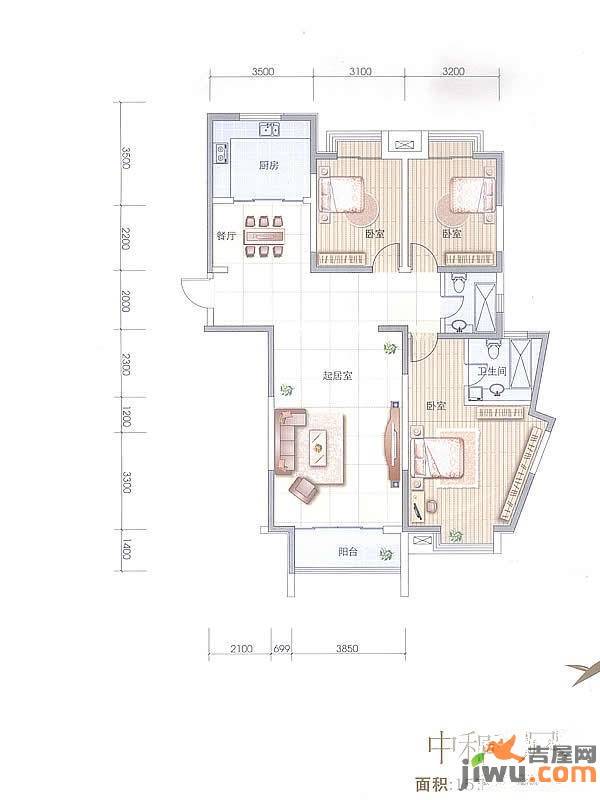 公园首府普通住宅355㎡户型图