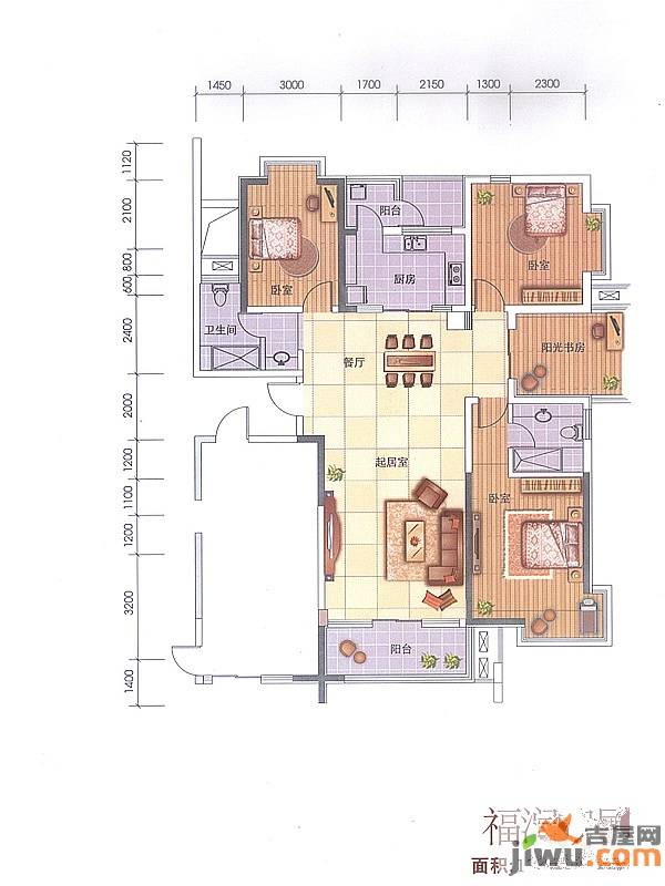 公园首府普通住宅355㎡户型图