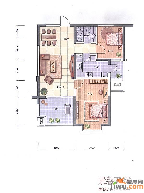 公园首府普通住宅355㎡户型图