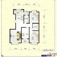 芝兰明仕二期3室2厅2卫139.4㎡户型图