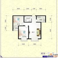 芝兰明仕二期2室1厅1卫86.3㎡户型图