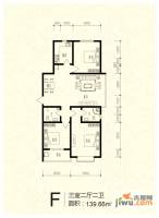 芝兰明仕二期3室2厅2卫139.7㎡户型图