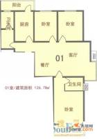 新天地自然康城三期3室2厅2卫126.8㎡户型图