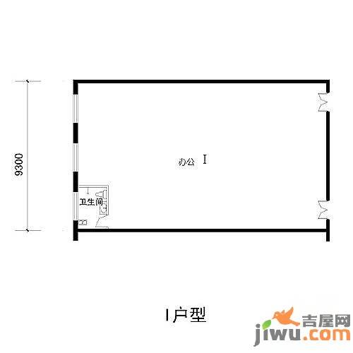 中苑商务大厦A座1室1厅1卫103㎡户型图