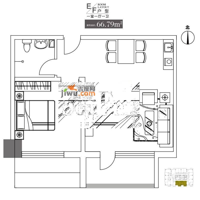 佳地佳座1室1厅1卫户型图