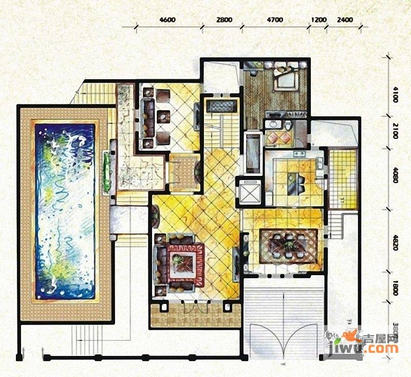 泉州奥林匹克花园2室2厅1卫160.7㎡户型图