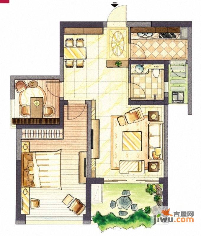 新加坡城2室2厅1卫81㎡户型图