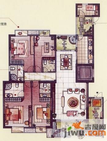 捷宏盛宴5室2厅4卫200㎡户型图