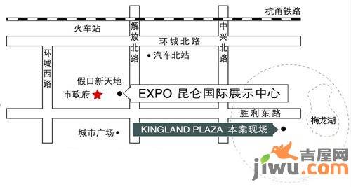 昆仑国际位置交通图图片