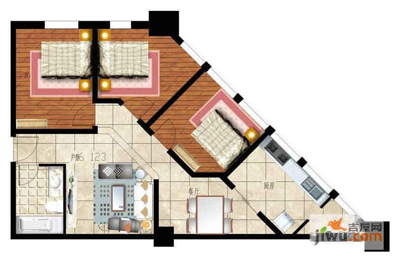 浦东新座3室2厅1卫123㎡户型图