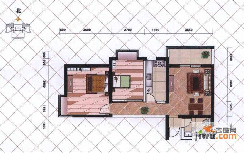 广建嘉园2室2厅1卫81㎡户型图