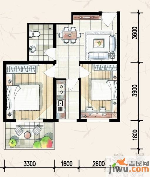 7080国际青年城普通住宅67.8㎡户型图