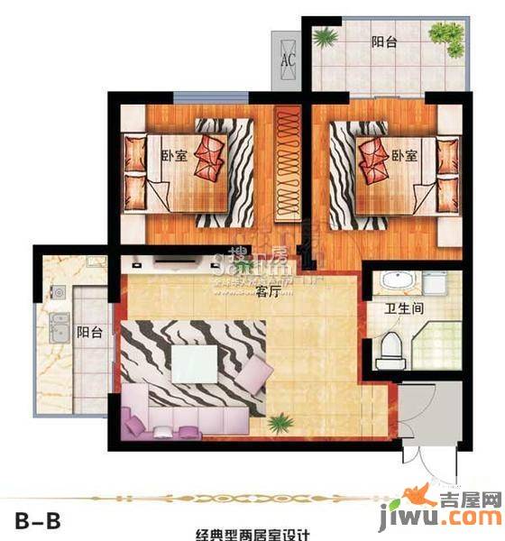 学府艺苑广场1室1厅1卫38.7㎡户型图