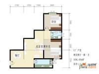 汇通丽城2室2厅1卫104㎡户型图