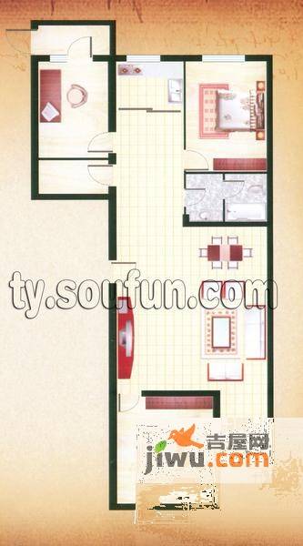 良鑫苑3室2厅1卫150㎡户型图