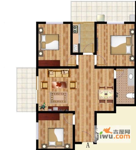 依景湾3室2厅1卫128.2㎡户型图