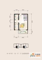 朝阳佳园1室1厅1卫55.2㎡户型图