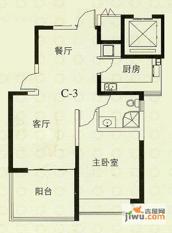 华辰丽景2室2厅1卫92.3㎡户型图