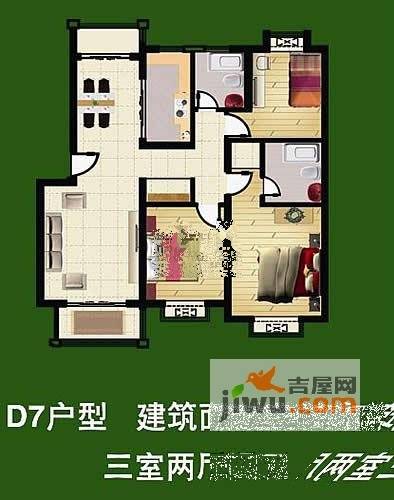 华美生态园3室2厅2卫125㎡户型图