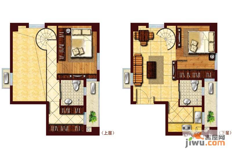 龙商天骄2室2厅1卫93.2㎡户型图