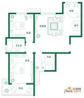 万豪绿城3室2厅1卫102㎡户型图