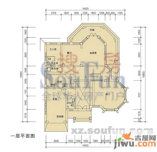 太阳花园2室2厅1卫户型图